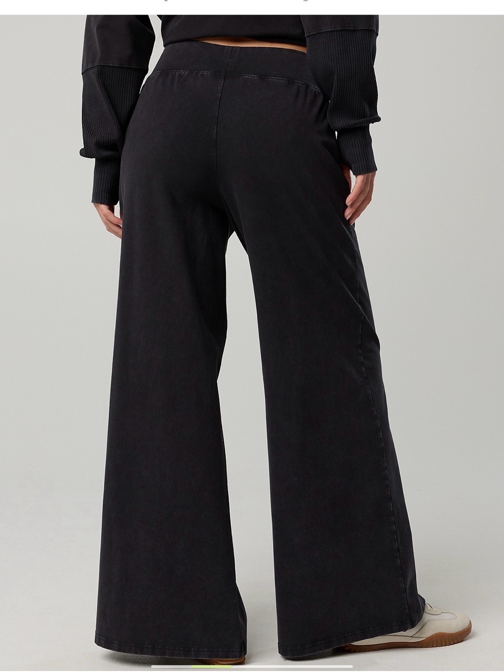 NWOT - Aerie OFFLINE OG Cotton Super Wide Leg Pants Black Size Small - Picture 4 of 6